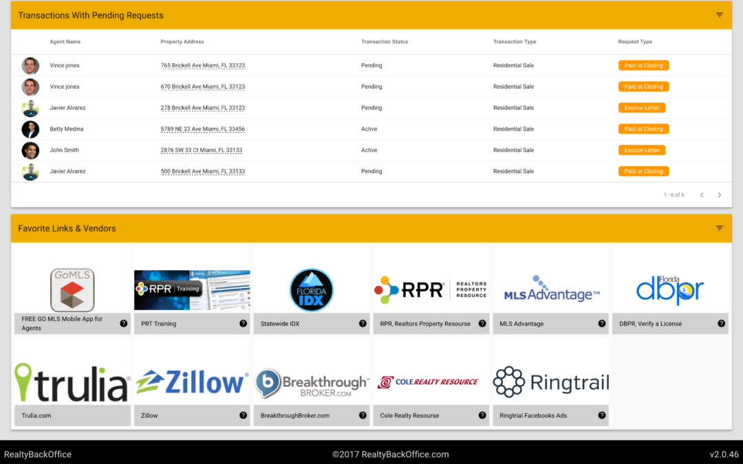 Favorite Links & Vendors Module